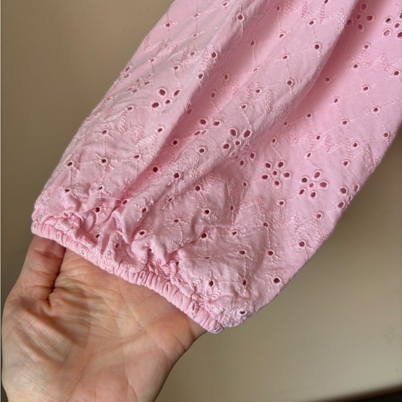 Torrid Plus Sz 2X Pink Eyelet Button Down Peplum Shirt - Picture 6 of 13